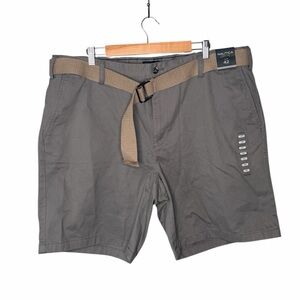 NWT Nautica Mid Rise Relaxed Fit Belted Twill Shorts - Castle Rock